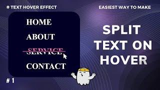 Split Text Animation on Hover | Creative Text Hover Effect | #hover