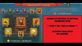 Lords Mobile -  You won't believe how insane this F2P method of getting Champion gear is....