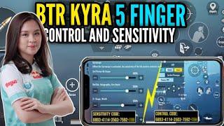 BTR KYRA 4 FINGER NEW CLAW SETUP  AND SENSITIVITY 2021 (PUBG MOBILE) BTR KYRA BLAZED GAMING