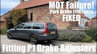 P2 Volvo Parking Brake Efficiency Fix - Fitting P1 Adjusters - Adjusting Handbrake V70 S60 S80 XC90