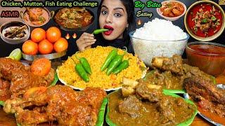 ASMR Eating Spicy Mutton Josh,Chicken Curry Masala,Biryani,Rice,Egg Big Bites ASMR Eating Mukbang