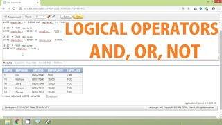 Oracle Tutorial - Logical Operator | AND OR NOT Operators