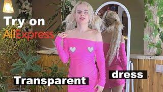Try On Transparent Dress | AliExpress Haul