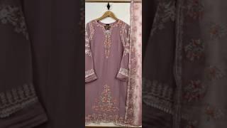 Agha Noor Chiffon 2 piece Suits Shirt Duppta Full Embroidered With Heavy Hand work