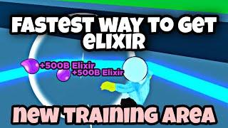 How to get elixir fast and New Elixir training area in anime punching simulator