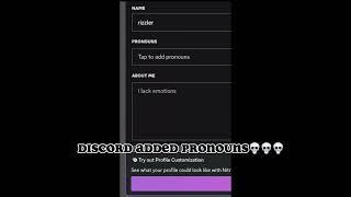 New discord pronouns feature #discord #shorts #short