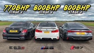 HEAVYWEIGHT RIVALRY.. 800HP RS7 vs 800HP M5 vs 770HP E63S