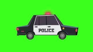 Cartoon Police Car Green Screen #fxgreenscreen #greenscreenanimation