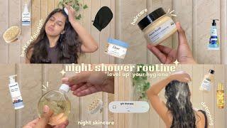 MY NIGHT SHOWER ROUTINE haircare, bodycare & skincare🫧⭐️ everyday feminine hygiene routine