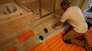 How to use LASER for TILE FLOOR LAYOUT and INSTALLATION