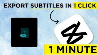 How to export or save subtitles with 1 click in capcut 2024