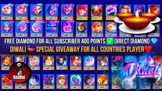 FREE DIAMOND  FOR EVERY SUBSCRIBER | PROMO DIAMOND SPECIAL GIVEAWAY #MLBBLIVE DAY21