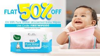 Mother Sparsh 99% Pure Water Unscented Baby Wipes – Get Flat 50% Off on Baby Wipes Today!