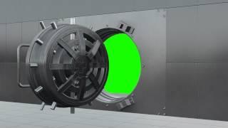 bank vault in green screen free stock footage