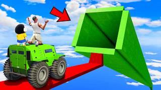 SHINCHAN AND FRANKLIN TRIED THE DEEPEST GREEN TUNNEL PARKOUR CHALLENGE BY CARS GTA 5