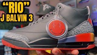 THE J BALVIN AIR JORDAN 3 “RIO” ( 3RD PARTY) BEST ! IN HAND REVIEW  THESE ARE SCARY !