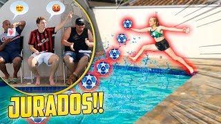 FUTEBOL COM MENINAS NA PISCINA E JURADOS!!