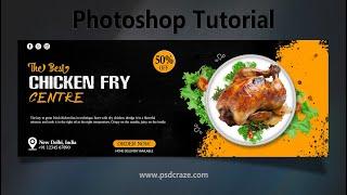 Restaurant flex Banner Design | Chicken Fry Flex Banner | Photoshop cc Tutorial  | mystudio99