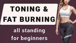 20 min TOTAL BODY TONING - Low Impact Cardio Workout All Standing No Jumping No Squat