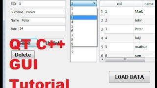 QT C++ GUI Tutorial 20- Database values in QlineEdit or textbox if select Combobox
