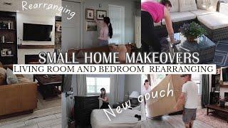 Small home  refresh! Rearrange and decorate with me ! Living room makeover! Bedroom rearranging