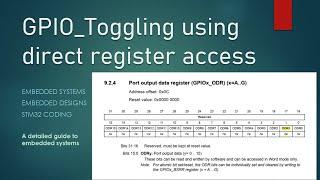 GPIO direct register access | How to use registers to access GPIO | STM32 GPIOx_ODR register use