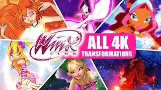 ALL WINX TRANSFORMATIONS UP TO NETFLIX - 4K REMASTERED | WINX CLUB - BEST QUALITY