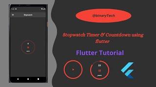 Stopwatch timer and Countdown using flutter | Flutter Tutorial for Beginners.