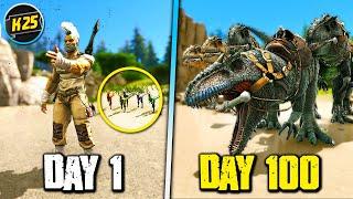 I Survived 100 Days in HARDCORE Ark: Valguero with NEW Dino Abilities 