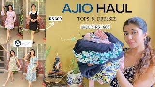 AJIO SALE HAUL | *Under RS 400* | Ajio Tops & Dresses Haul | #ajiohaul #ajio