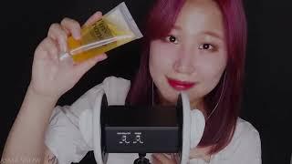 ASMR 3DIO SNOW 끈적한 꿀 이어리킹 사운드 Sticky Honey Earring Sound OF Mouth