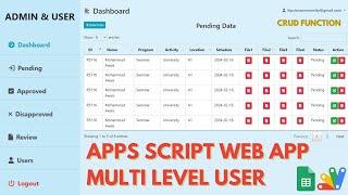 Multi Level Admin & User Web App Dashboard | Approval System | CRUD WEB APP | B7