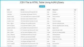 How to Load CSV File data into HTML Table Using AJAX jQuery