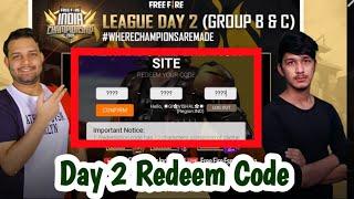 Day 2 Redeem code ||Free Fire FFC2020 Redem Code|| Turnament Redeem Code