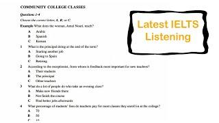 IELTS Listening Community College Classes |  community college classes ielts listening