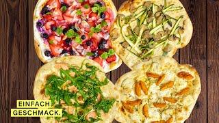 4 Leckere Flammkuchen Verianten (herzhaft & süß)! 