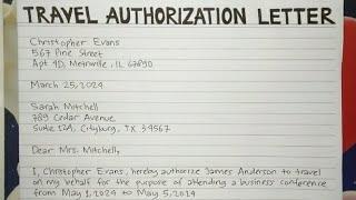 How To Write A Travel Authorization Letter Step by Step Guide | Writing Practices