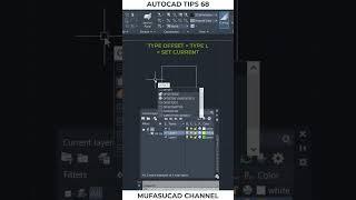 AutoCAD Tips 68 Offset With Set Current Layer #Shorts