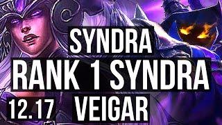 SYNDRA vs VEIGAR (MID) | Rank 1 Syndra, 17/1/5, Legendary, Rank 16 | EUW Challenger | 12.17