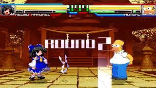 NICK54222 MUGEN: Reimu Hakurei (me) VS Homero