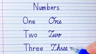 How to write Numbers Name in English cursive writing | Print  & Cursive Handwriting Practice