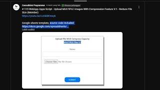 WebApp Apps Script - Upload MULTIPLE Images With Compression Feature V.1 - Reduce File Size (Member)