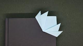 Lotus Origami Lesezeichen basteln - How to make a easy lotus bookmark corner - DIY