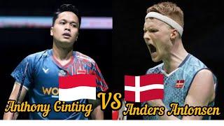 MenyalaAksi Luar biasa! Anthony Sinisuka Ginting Tumbangkan Raksasa DENMARK Andreas Antonsen!!