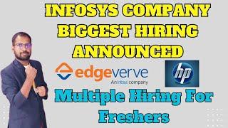 HP BIGGEST HIRING ANNOUNCED | Multiple Hiring For Freshers | Edgeverve Job