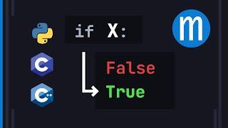 x to bool conversion in Python, C++, and C