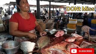 Nice Island️‍ Fish Market Aunty Amazing Fish Cutting Skills