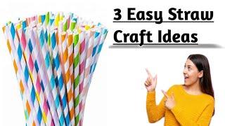 Straw Craft Ideas | 3 Diy Projects With  Drinking Straws | New Amazing Paper Straw Craft | Straw Art