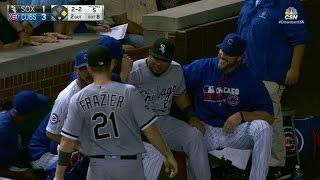 CWS@CHC: Melky takes a seat with the Cubs' bullpen