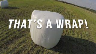 Wrapping bales with our new Anderson individual bale wrapper